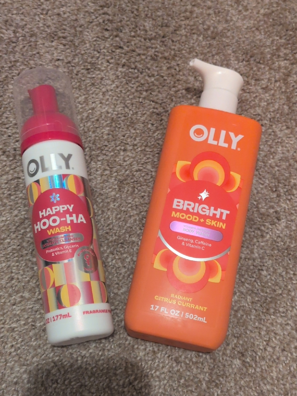 Olly Body Bright Mood + Skin Body Wash And Happy Hoo Ha Wash Duo